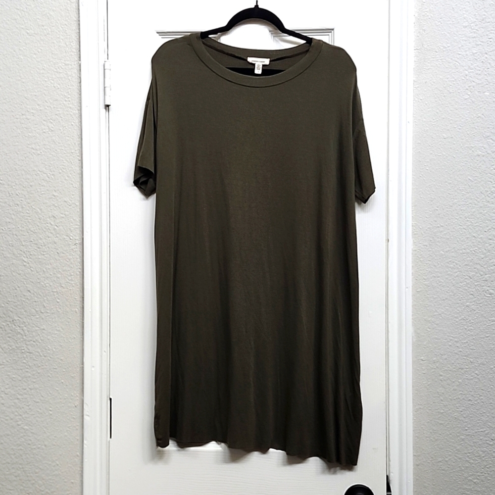 Silence + Noise Army Green T-shirt Dress, Size S